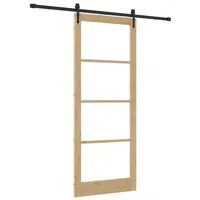 vidaXL Schiebetür ORKDAL Natur 93 x 232 cm Massivholz Kiefer und Glas