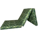 FORTISLINE - Klappmatratze 195x80x9cm - 3-teilige Faltmatratze - H2 Gästematratze - Camping Faltbare - Kamping Bett - Waschbar Bezug - Erwachsene Klappbar - Reisematratze - Schaumstoff Matratze