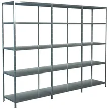 SCHULTE Regalwelt Grundregal Metall 200 cm x 360 cm x 50 cm silberfarben