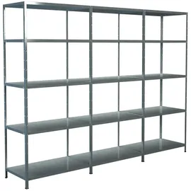 SCHULTE Regalwelt Grundregal Metall 200 cm x 360 cm x 50 cm silberfarben