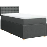 vidaXL Boxspringbett 180 x 200 cm Dunkelgrau