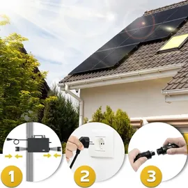 sunniva Balkonkraftwerk Full Black Bifazial 1840 W inkl. TSUN 2000 W Wechselrichter + 4 x 460 W Solarmodule