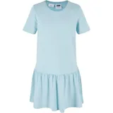 URBAN CLASSICS Girls Valance Tee Dress, Sommer Volantkleid für Mädchen, Kurzarm, oceanblue, 146/152