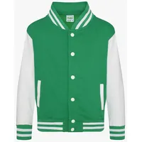 Just Hoods by AWDiS College Varsity Jacke Kelly Green/White 128