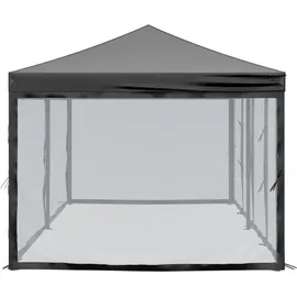 vidaXL Partyzelt Faltbar mit Mesh-Seitenwänden Schwarz 3x6 m