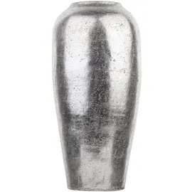 Beliani Dekovase Lorca Keramik 48 cm Silber