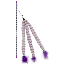 Duvoplus Cat Toy Spielangel Catchy Plüsch-Schwanz - violett/weiß