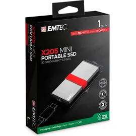 Emtec X205 Mini 1 TB USB-C 3.2 Gen 2x2 Silber ECSSD1TX205