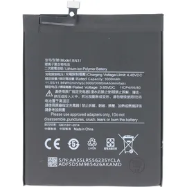 AccuCell Akku passend für Xiaomi Redmi Note 5A, Li-Polymer, 3,85V, 3000mAh, 11,6Wh, built-in, ohne Werkzeug