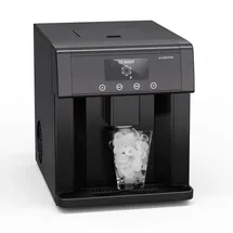 Klarstein Eiswürfelmaschine – Edelstahl-Eiswürfelbereiter, 3 Eiswürfelgrößen, 15 kg/24 h, Touch-Display, 3-Liter-Wassertank, Eiswürfelspender, Ice Maker, Schwarz