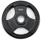 Trexo 15 kg Belastung 36 cm Durchmesser Scheibe mit Griffen Gusseisen beschichtet für Langhanteln Langlebige ergonomische Scheibe Fitness Krafttraining Crossfit RW15