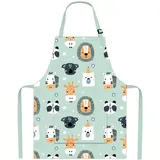 Pipoobear Schürze Kinder mit Taschen für 2-6 Jahre Junge Mädche, Verstellbar Kinderschürze Baumwolle Kinderschürzen für Küche Kochen Backen Malerei Grillen Garten Party Geschenk (Blau) - S