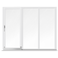 PSK Terrassentür, Kunststoff-Profil aluplast IDEAL® 4000, Weiß, dreiteilig, 2010 x 1635 mm, individuell konfigurieren