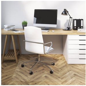 Floordirekt Bodenschutzmatte für Hartböden aus Vinyl, Transparent weiß Rechteckig - 90 cm x 120 cm x 0.15 cm