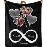 Bemaystar Personalisierte Geschenke - Personalisierte Decke mit Foto,Decke mit Foto Text,Fotodecke mit Eigenem Foto, Geschenke für Freundin Freund Frauen Männer Freund Paar, Geschenke für Valentinstag