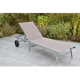 Merxx Aktionsliege 201 x 64,5 x 97,5 cm silber/taupe