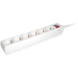 Equip Steckdosenleiste mit Schalter, 6-fach, 1.5m, weiß (245552)