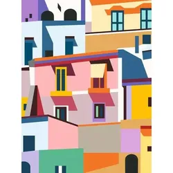 Ravensburger CreArt - MNZ - Colorful Houses, Farben enthalten, Malen nach Zahlen