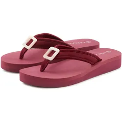 Badezehentrenner, Sandale, Pantolette, Badeschuh mit Zier Applikation VEGAN, Gr. 37, bordeaux, , 55034745-37
