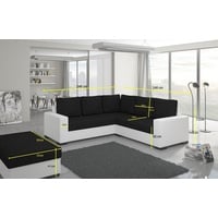 JVmoebel Ecksofa Design Schlafsofa Sofa Polster Wohnzimmer Ecksofa Sitz Couch Stoff, Made in Europa schwarz