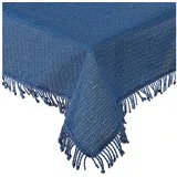 Haus und Deko Tischdecke Tischdecke Gartentischdecke oval Weichschaum rutschfest Outdoor PVC (1-tlg) blau 140 cm x 180 cm