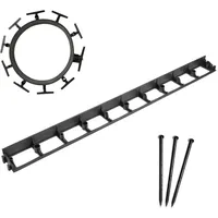 bepco Rasenkante - Pflasterkante 10er Set (LxH: 100 x 4,5 cm) - Flexible & Robustes Gartenabgrenzung für Rasen, Beet und Pflaster aus recyceltem Kunststoff, mit 30x Kunststoff-Erdanker