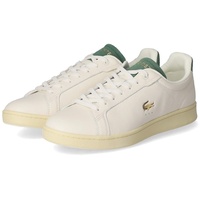 Lacoste Herren Low Sneaker Carnaby PRO Weiß (Off White) Glattleder, Größe:10, Farbauswahl:Weiss-Kombi - 44.5 EU