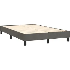vidaXL Boxspringbett mit Matratze & LED Dunkelgrau 120x200 cm Samt