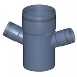 POLOPLAST Polo Kal Xs Doppelabzweig DN 110/50/50 67,5 Grad Horizontal