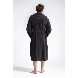 Bruno Banani Herrenbademantel BRUNO BANANI "Clement, ideal für Sauna & Spa, Hotelbademantel, Morgenmantel" Gr. XXL, grau (anthrazit), L:125cm, Walkfrottier, Hausmäntel, 100% Baumwolle, einfarbig, glänzende Streifen-Bordüre, Taschen, S-4XL, Topseller