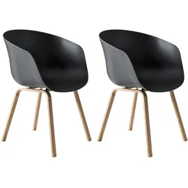 SalesFever Schalenstuhl Set schwarz