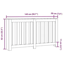 vidaXL Heizkörperverkleidung Grau Sonoma 149x20x82 cm Holzwerkstoff - Grau