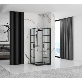 REA Concept Duschkabine 90 x 90 cm links schwarz transparent REA-K5478