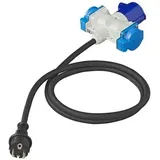 PRO PLUS ProPlus Adapterkabel 150cm 3x2,5mm2 von Schuko Stecker nach 1xCEE + 2xSchuko Steckdose
