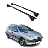 Omac Barres De Toit Pour Peugeot 206 1998-2009 – Antivol Inclus – Charge Max 75 Kg – 2 Barres Noir