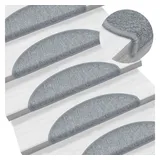 vidaXL 15 Stk. Treppenmatten Hellgrau 56 x 17 x 3 cm