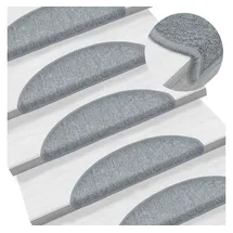 vidaXL 15 Stk. Treppenmatten Hellgrau 56 x 17 x 3 cm