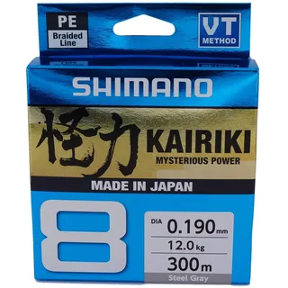 Shimano Kairiki 8, 300 m, 0,10 mm, 6,5 kg, Stahlgrau, grau
