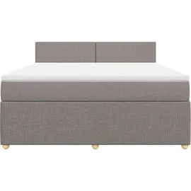 vidaXL Boxspringbett mit Matratze Taupe 180x200 cm Stoff
