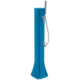 Formidra Happy Go 23L – DS-HG142BL – Solardusche außen aus Polyethylen HD mit abnehmbarer Handbrause, Mischbatterie und Füße, kompakt und funktional, Blau, 26 x 29 x 120 cm