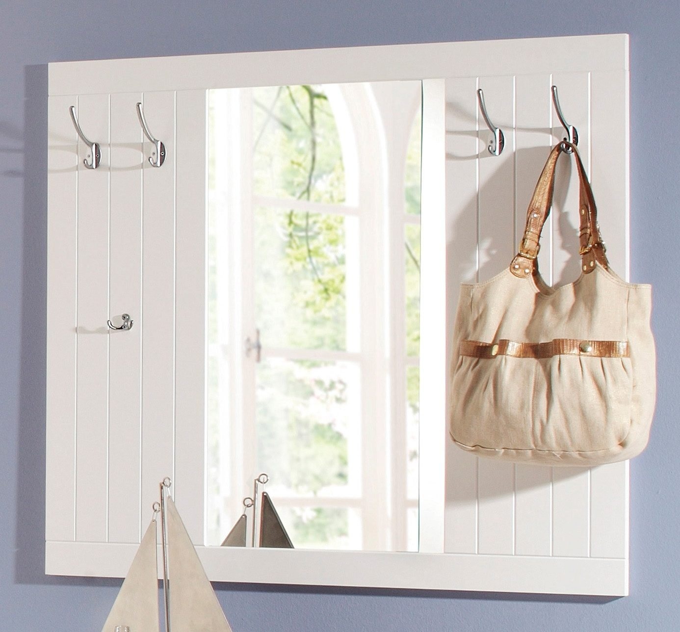 Home affaire Garderobenpaneel Nekso, mit Spiegel, Breite 116 cm, aus MDF, FSC®-zertifiziert weiß