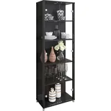 fif möbel Vitrine OPTIMA Standvitrine, Vitrinenschrank, Glasvitrine, Sammlervitrine schwarz