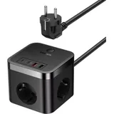 Baseus PowerCombo Cube Steckdosenleiste 3AC+2U+2C 30W 1,5m EU Cluster Schwarz