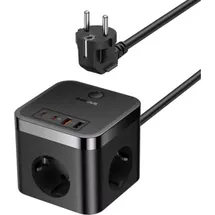 Baseus PowerCombo Cube Steckdosenleiste 3AC+2U+2C 30W 1,5m EU Cluster Schwarz