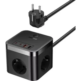 Baseus PowerCombo Cube Steckdosenleiste 3AC+2U+2C 30W 1,5m EU Cluster Schwarz