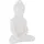 Relaxdays Buddha Figur 17 cm hoch, Garten-Dekofigur, wetterfest & frostsicher, Dekoskulptur Wohnzimmer, weiß