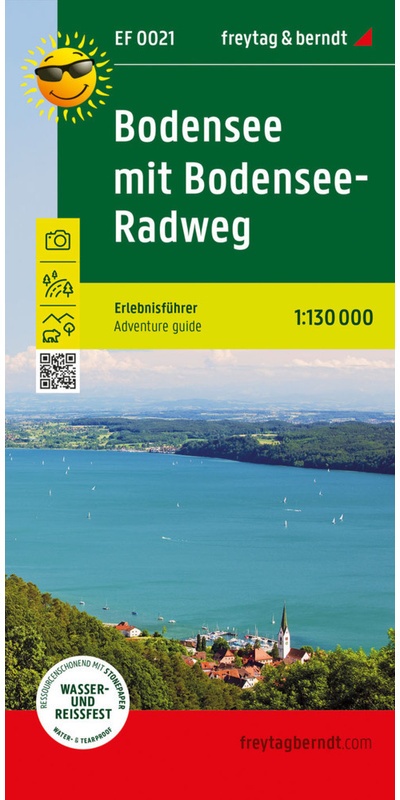 Bodensee Mit Bodensee-Radweg, Erlebnisführer 1:130.000, Freytag & Berndt, Ef 0021, Karte (im Sinne von Landkarte)