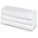 Handtuch-Set aus Frottee, 100% Baumwolle, 3 Gästehandtücher, 3 Stück, 40 x 60 cm, 450 g/m2, doppelt gedreht, ideal für B&B und Hotels, häufiges Waschen, weiß, Linie Comfort