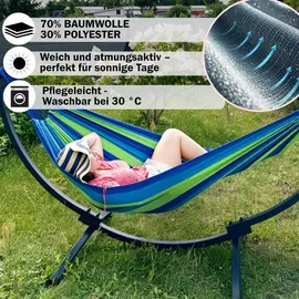 Potenza Hängematte Ecru, Metall, 98x110x250 cm, Gartenmöbel, Hängematten
