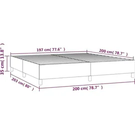 vidaXL Boxspringbettgestell 200 x 200 cm Dunkelgrau
